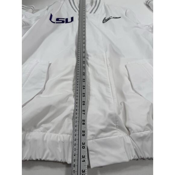 NIKE ON-FIELD x LSU TIGERS Sz LSideline Players Jacket Snap Front White Mens - Picture 15 of 16